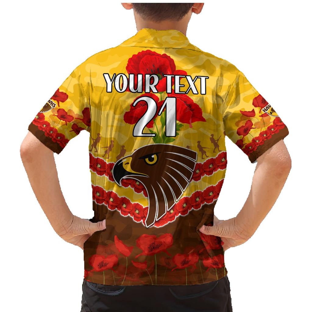 Custom Hawks Football Family Matching Mermaid Dress and Hawaiian Shirt ANZAC Lest We Forget