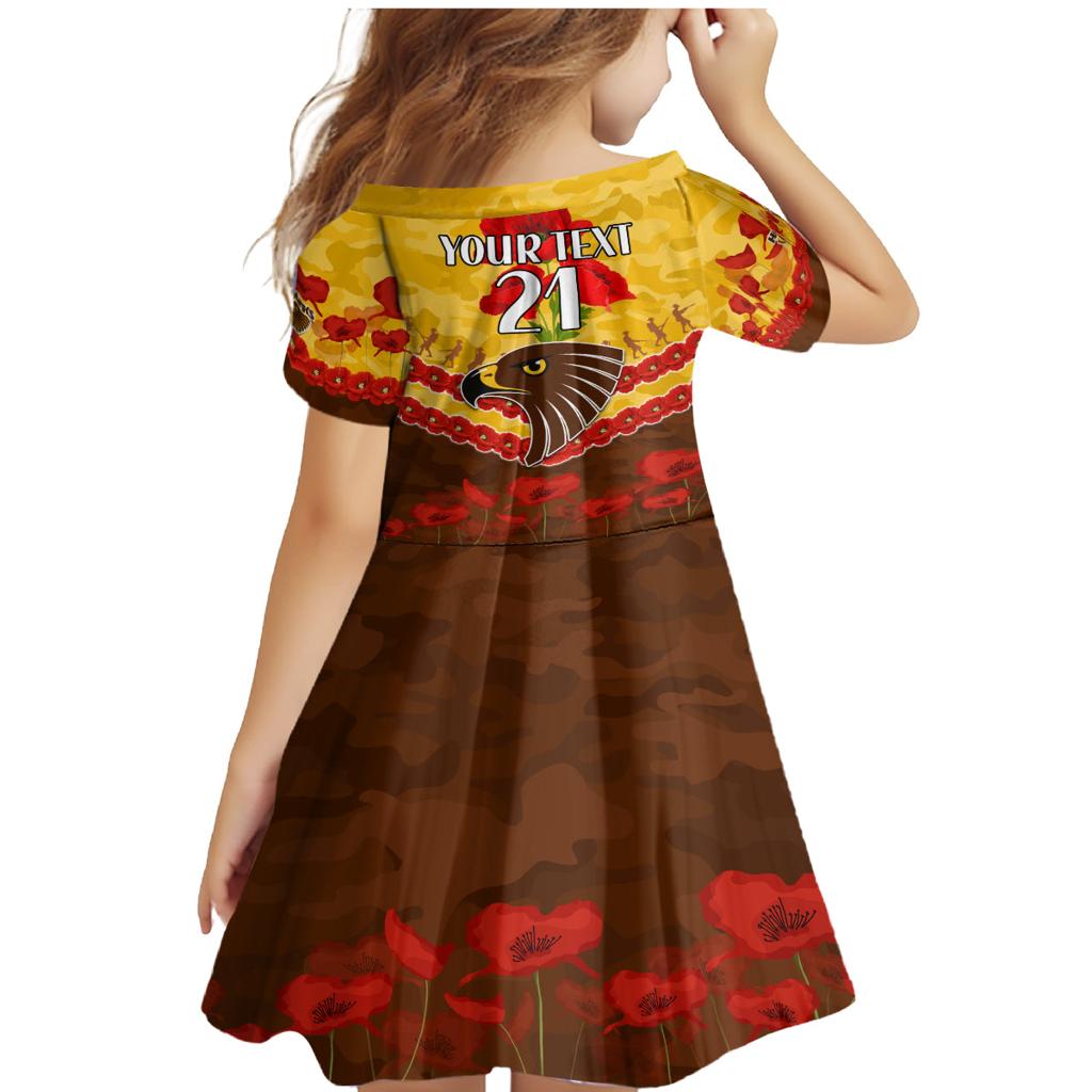 Custom Hawks Football Family Matching Mermaid Dress and Hawaiian Shirt ANZAC Lest We Forget