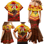 Custom Hawks Football Family Matching Mermaid Dress and Hawaiian Shirt ANZAC Lest We Forget