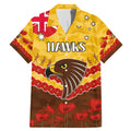Custom Hawks Football Family Matching Mermaid Dress and Hawaiian Shirt ANZAC Lest We Forget