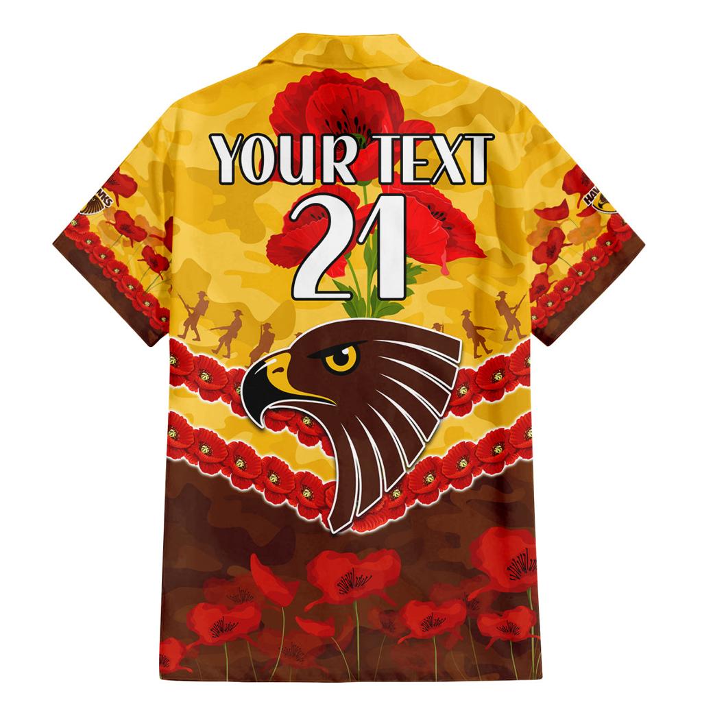 Custom Hawks Football Family Matching Mermaid Dress and Hawaiian Shirt ANZAC Lest We Forget