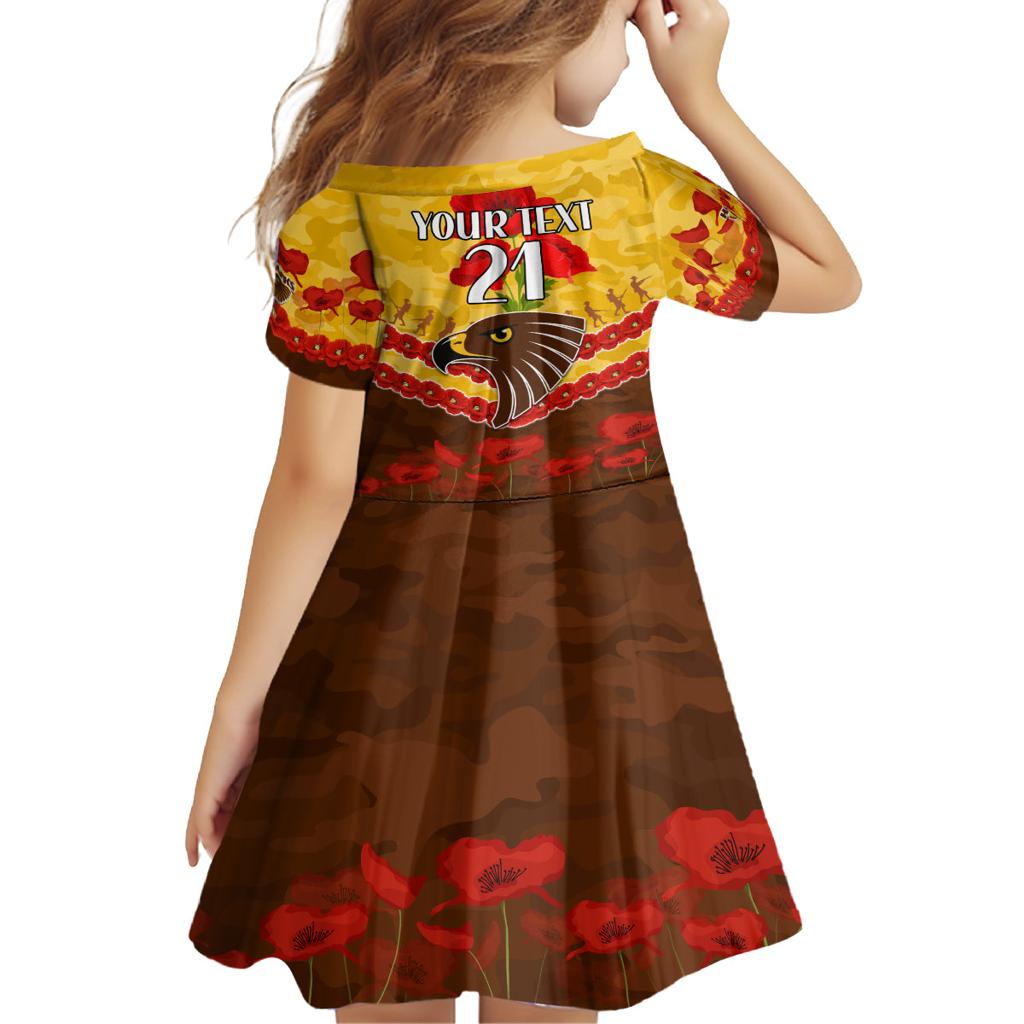 Custom Hawks Football Family Matching Off Shoulder Maxi Dress and Hawaiian Shirt ANZAC Lest We Forget