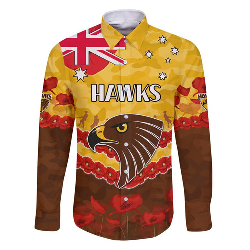 Custom Hawks Football Family Matching Off Shoulder Short Dress and Hawaiian Shirt ANZAC Lest We Forget