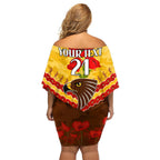 Custom Hawks Football Family Matching Off Shoulder Short Dress and Hawaiian Shirt ANZAC Lest We Forget