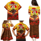 Custom Hawks Football Family Matching Puletasi and Hawaiian Shirt ANZAC Lest We Forget