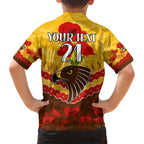 Custom Hawks Football Family Matching Short Sleeve Bodycon Dress and Hawaiian Shirt ANZAC Lest We Forget