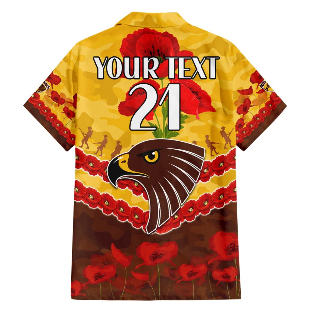 Custom Hawks Football Family Matching Short Sleeve Bodycon Dress and Hawaiian Shirt ANZAC Lest We Forget
