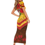 Custom Hawks Football Family Matching Short Sleeve Bodycon Dress and Hawaiian Shirt ANZAC Lest We Forget