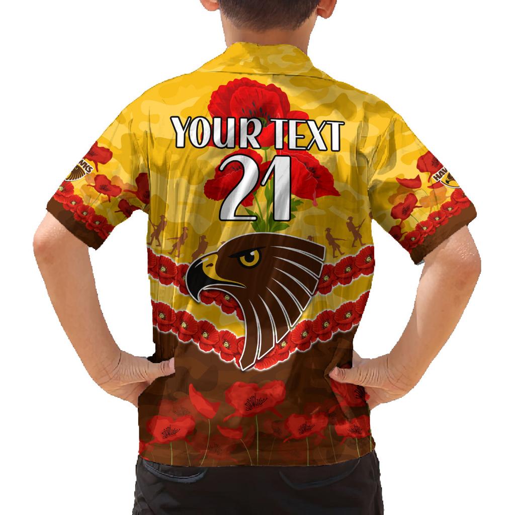 Custom Hawks Football Family Matching Summer Maxi Dress and Hawaiian Shirt ANZAC Lest We Forget
