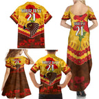 Custom Hawks Football Family Matching Summer Maxi Dress and Hawaiian Shirt ANZAC Lest We Forget