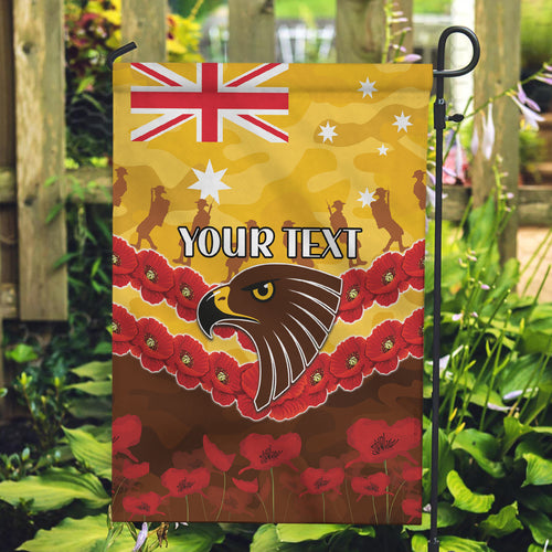 Custom Hawks Football Garden Flag ANZAC Lest We Forget