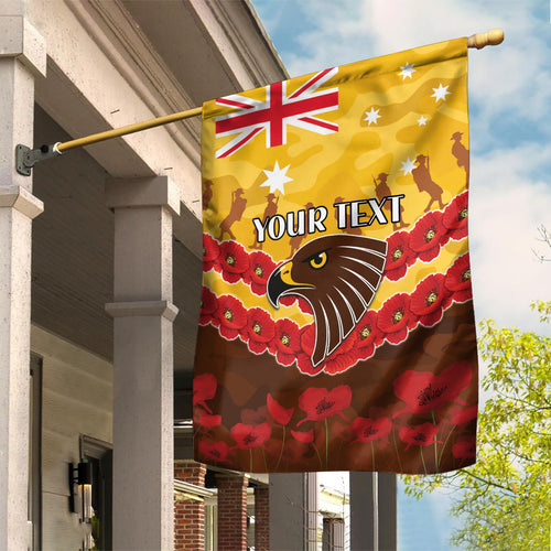 Custom Hawks Football Garden Flag ANZAC Lest We Forget