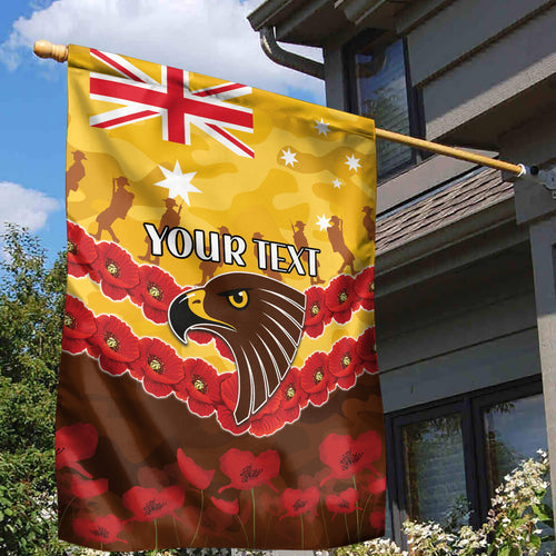 Custom Hawks Football Garden Flag ANZAC Lest We Forget