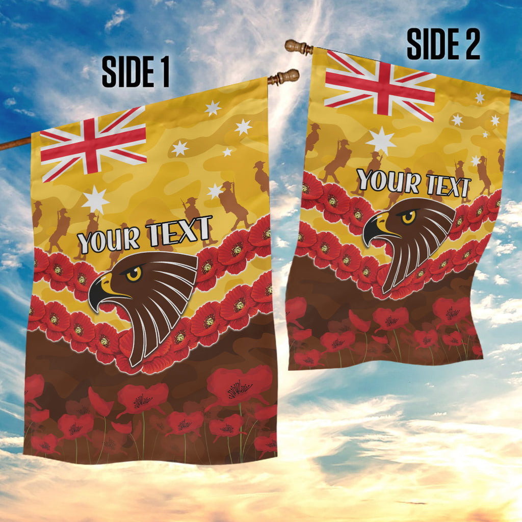 Custom Hawks Football Garden Flag ANZAC Lest We Forget