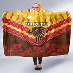 Custom Hawks Football Hooded Blanket ANZAC Lest We Forget