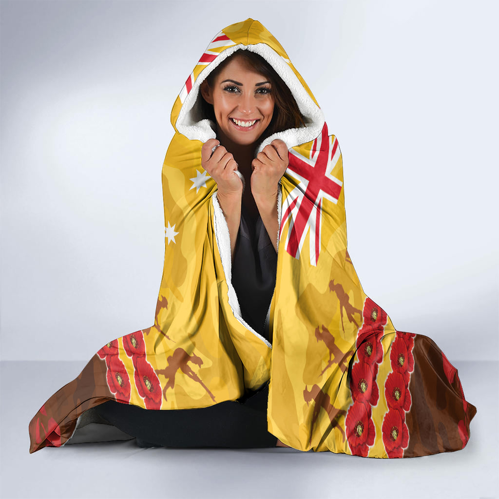 Custom Hawks Football Hooded Blanket ANZAC Lest We Forget