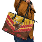 Custom Hawks Football Leather Tote Bag ANZAC Lest We Forget