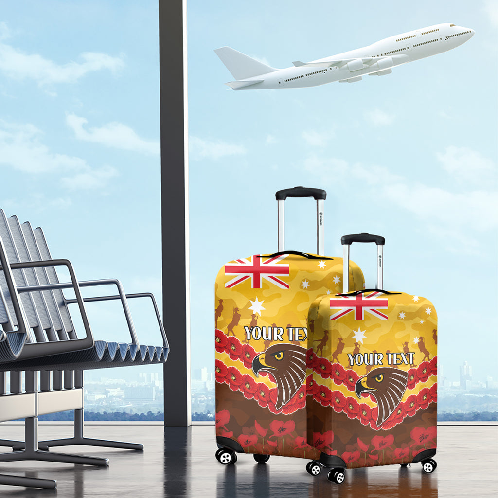 Custom Hawks Football Luggage Cover ANZAC Lest We Forget