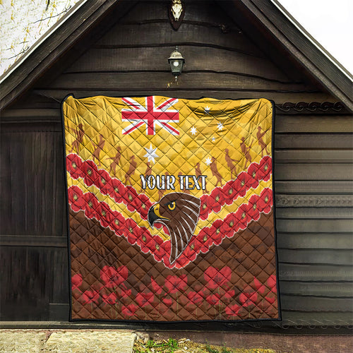Custom Hawks Football Quilt ANZAC Lest We Forget