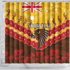 Custom Hawks Football Shower Curtain ANZAC Lest We Forget