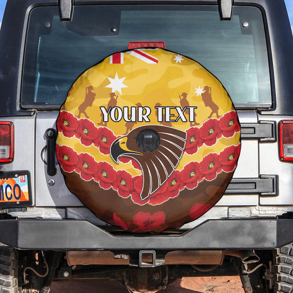 Custom Hawks Football Spare Tire Cover ANZAC Lest We Forget