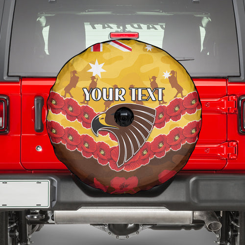 Custom Hawks Football Spare Tire Cover ANZAC Lest We Forget