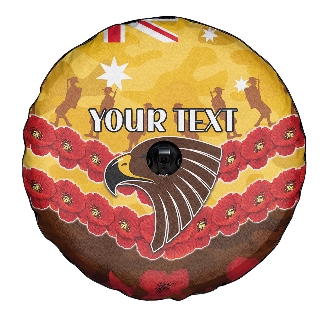 Custom Hawks Football Spare Tire Cover ANZAC Lest We Forget