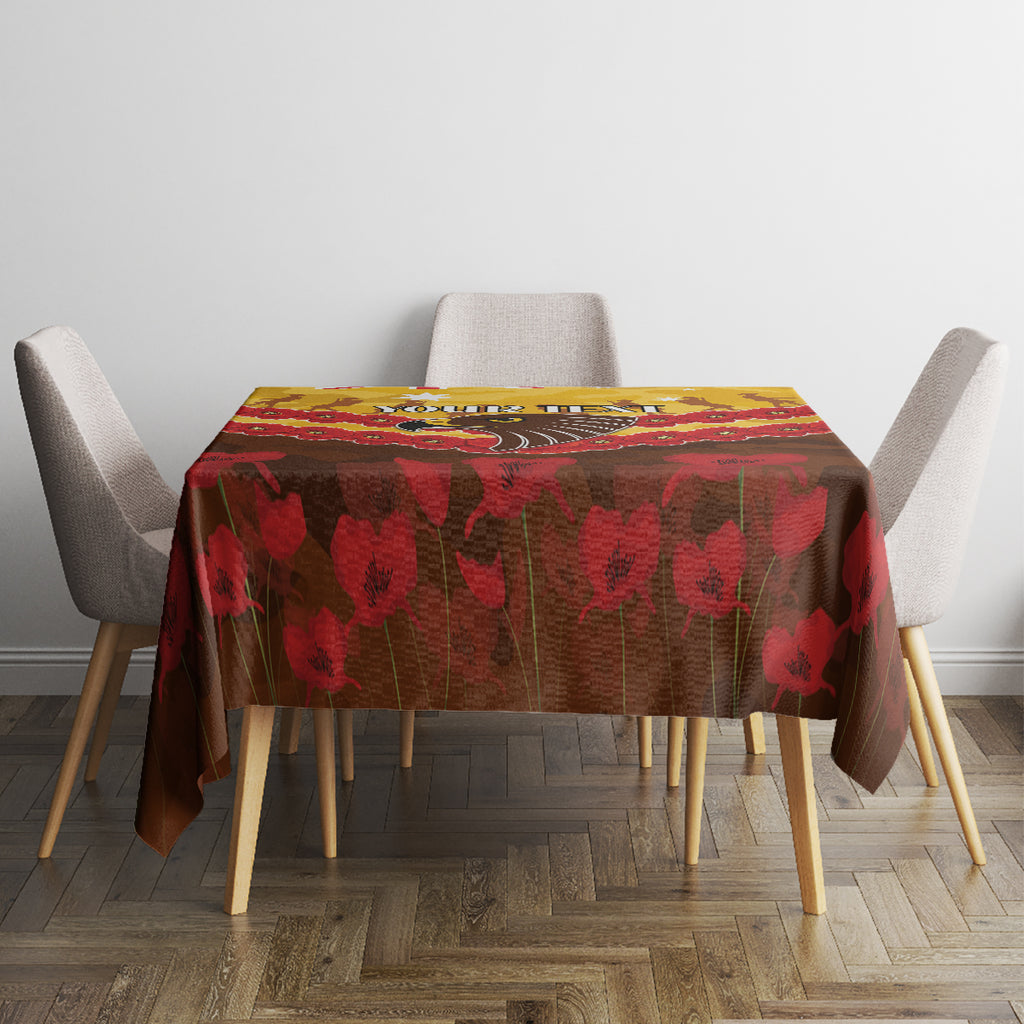 Custom Hawks Football Tablecloth ANZAC Lest We Forget