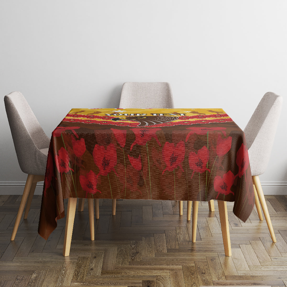 Custom Hawks Football Tablecloth ANZAC Lest We Forget
