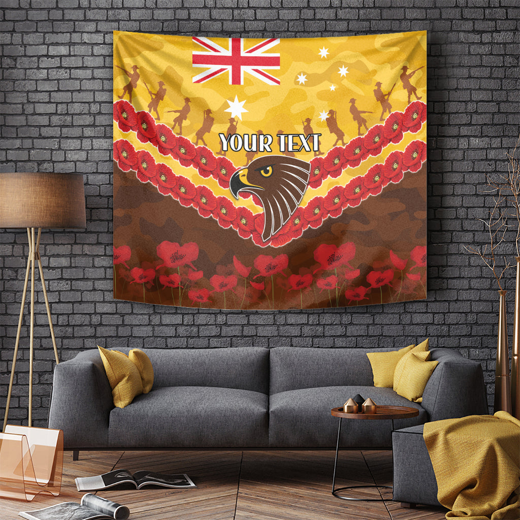 Custom Hawks Football Tapestry ANZAC Lest We Forget
