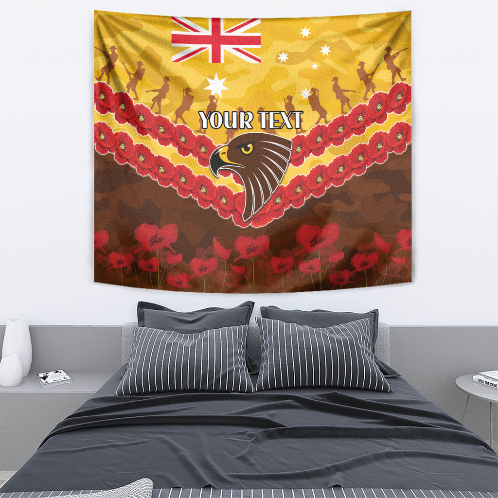 Custom Hawks Football Tapestry ANZAC Lest We Forget