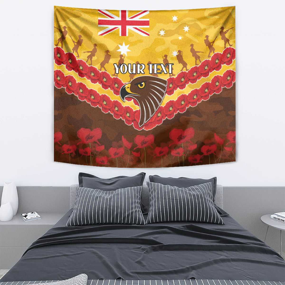 Custom Hawks Football Tapestry ANZAC Lest We Forget