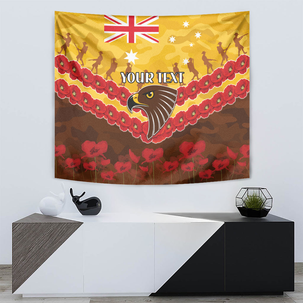 Custom Hawks Football Tapestry ANZAC Lest We Forget