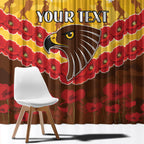 Custom Hawks Football Window Curtain ANZAC Lest We Forget