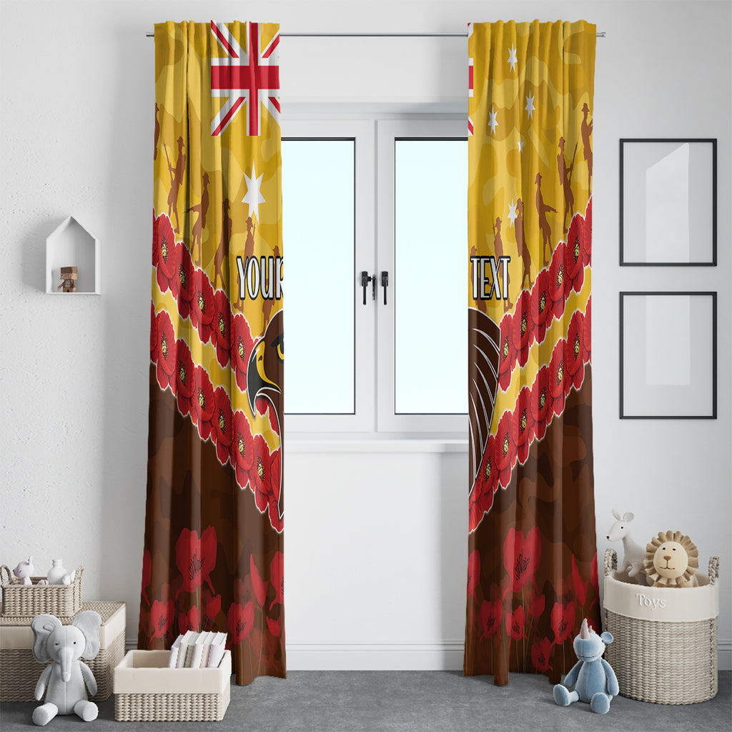 Custom Hawks Football Window Curtain ANZAC Lest We Forget