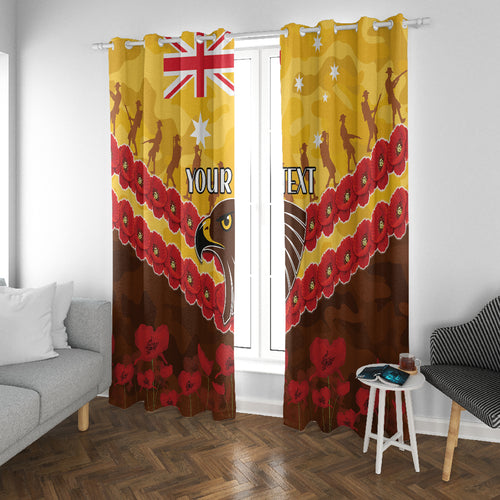 Custom Hawks Football Window Curtain ANZAC Lest We Forget