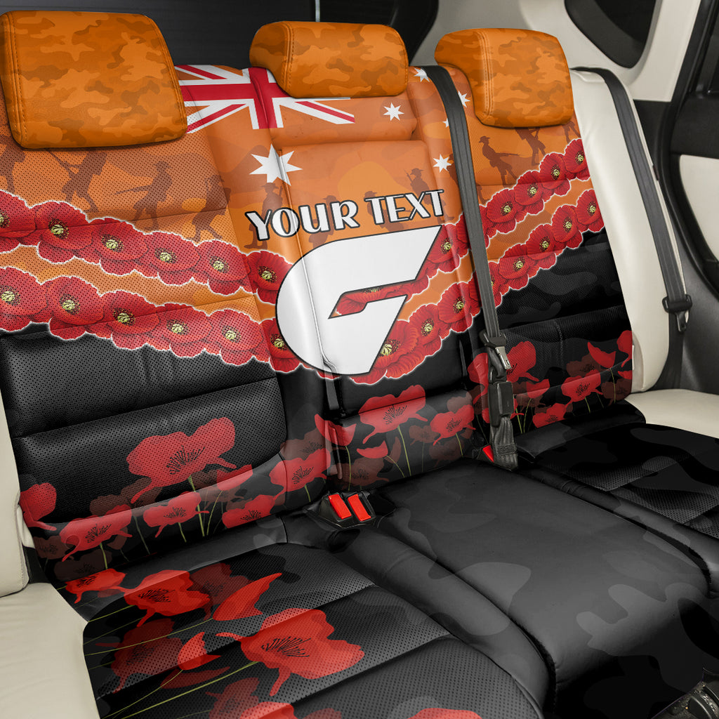 Custom Giants Football Back Car Seat Cover ANZAC Lest We Forget