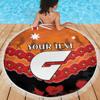 Custom Giants Football Beach Blanket ANZAC Lest We Forget