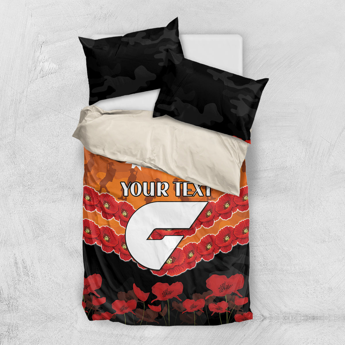 Custom Giants Football Bedding Set ANZAC Lest We Forget