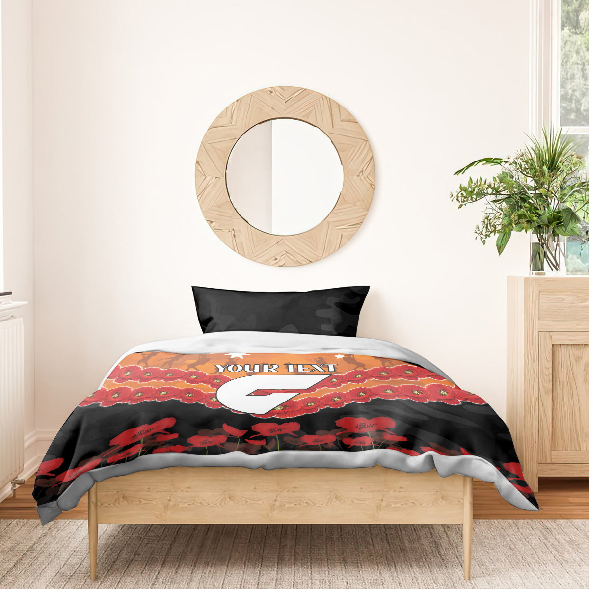 Custom Giants Football Bedding Set ANZAC Lest We Forget