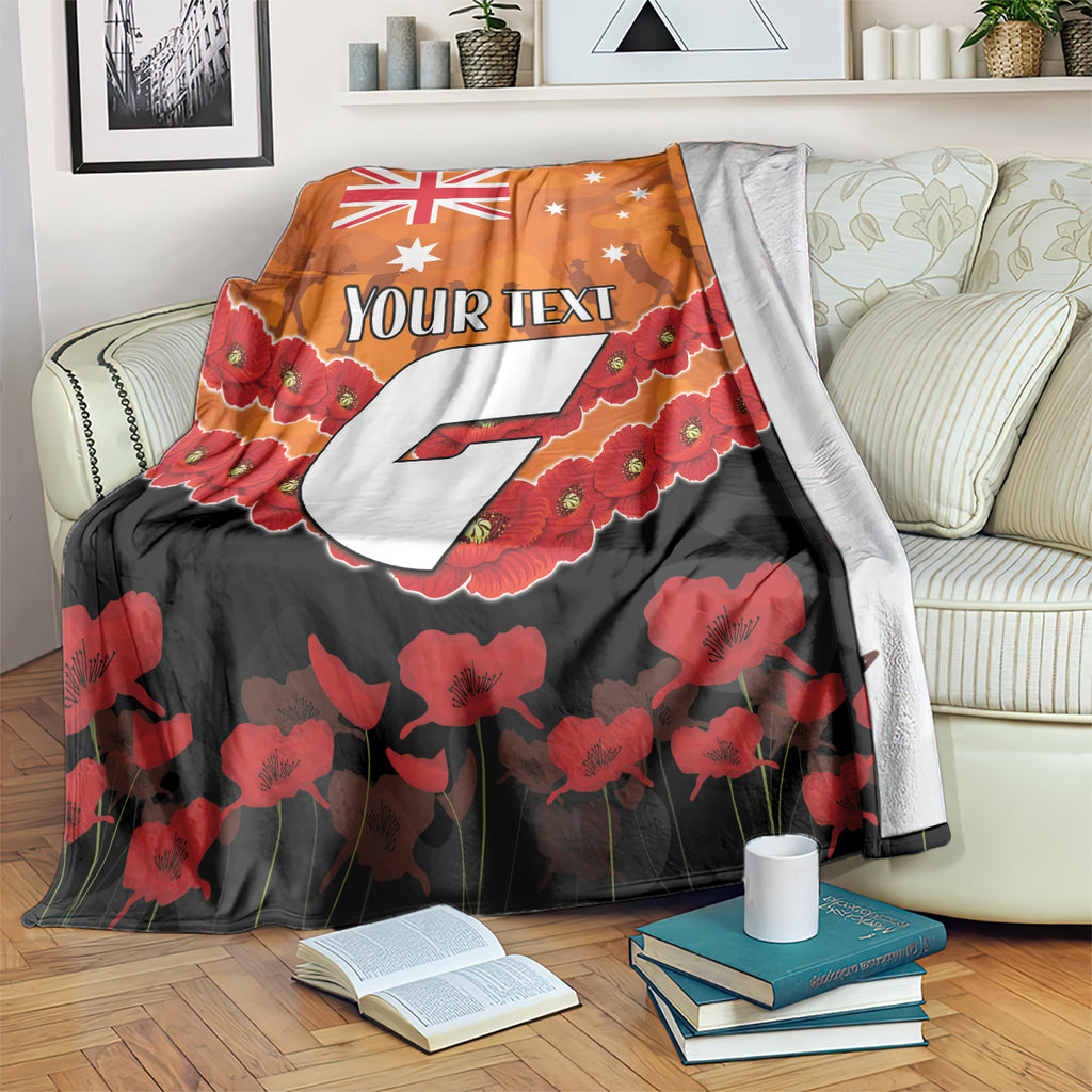 Custom Giants Football Blanket ANZAC Lest We Forget