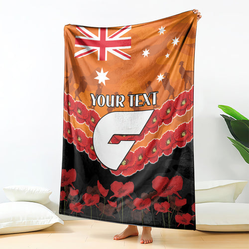 Custom Giants Football Blanket ANZAC Lest We Forget