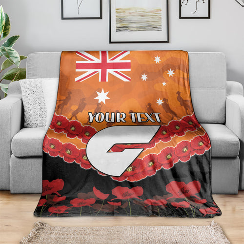 Custom Giants Football Blanket ANZAC Lest We Forget