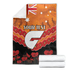 Custom Giants Football Blanket ANZAC Lest We Forget
