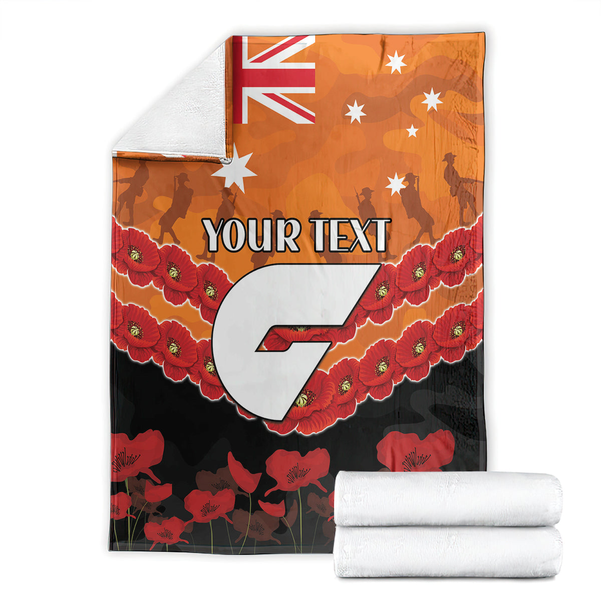 Custom Giants Football Blanket ANZAC Lest We Forget