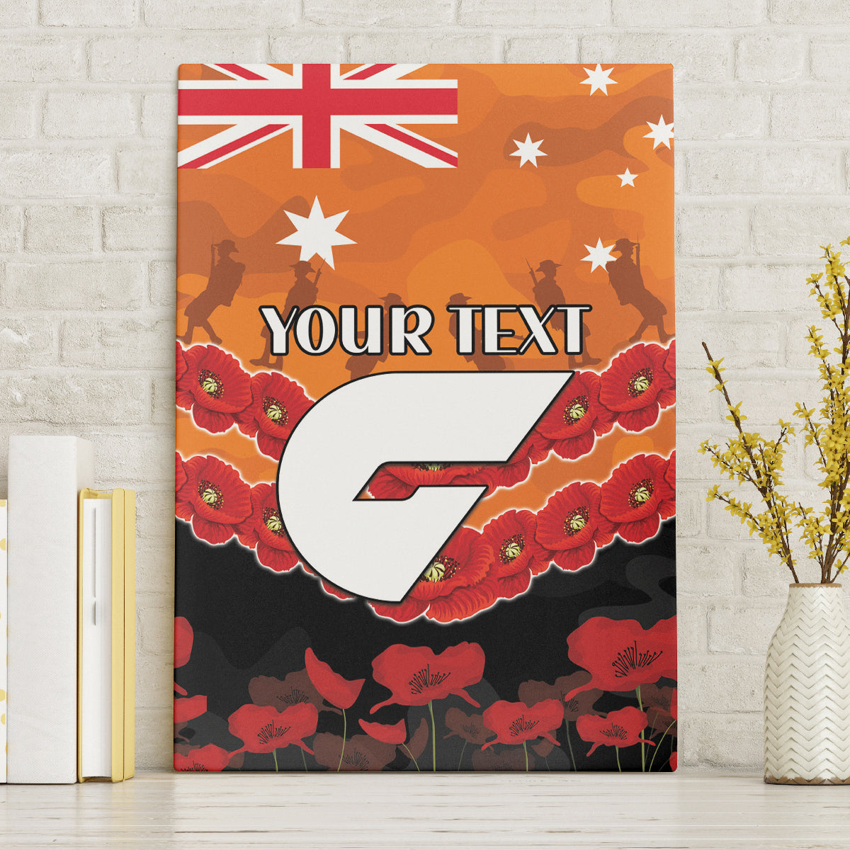 Custom Giants Football Canvas Wall Art ANZAC Lest We Forget