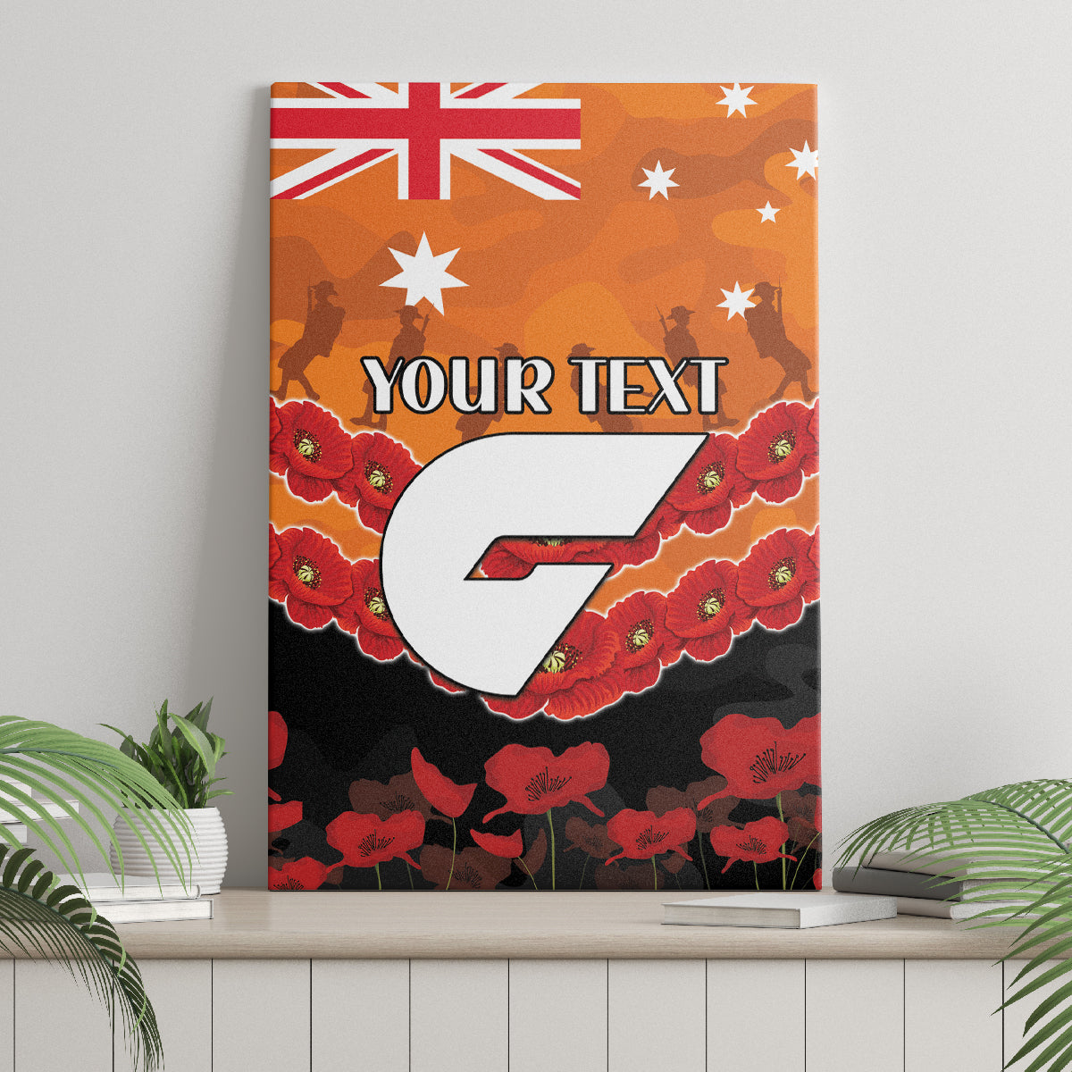 Custom Giants Football Canvas Wall Art ANZAC Lest We Forget