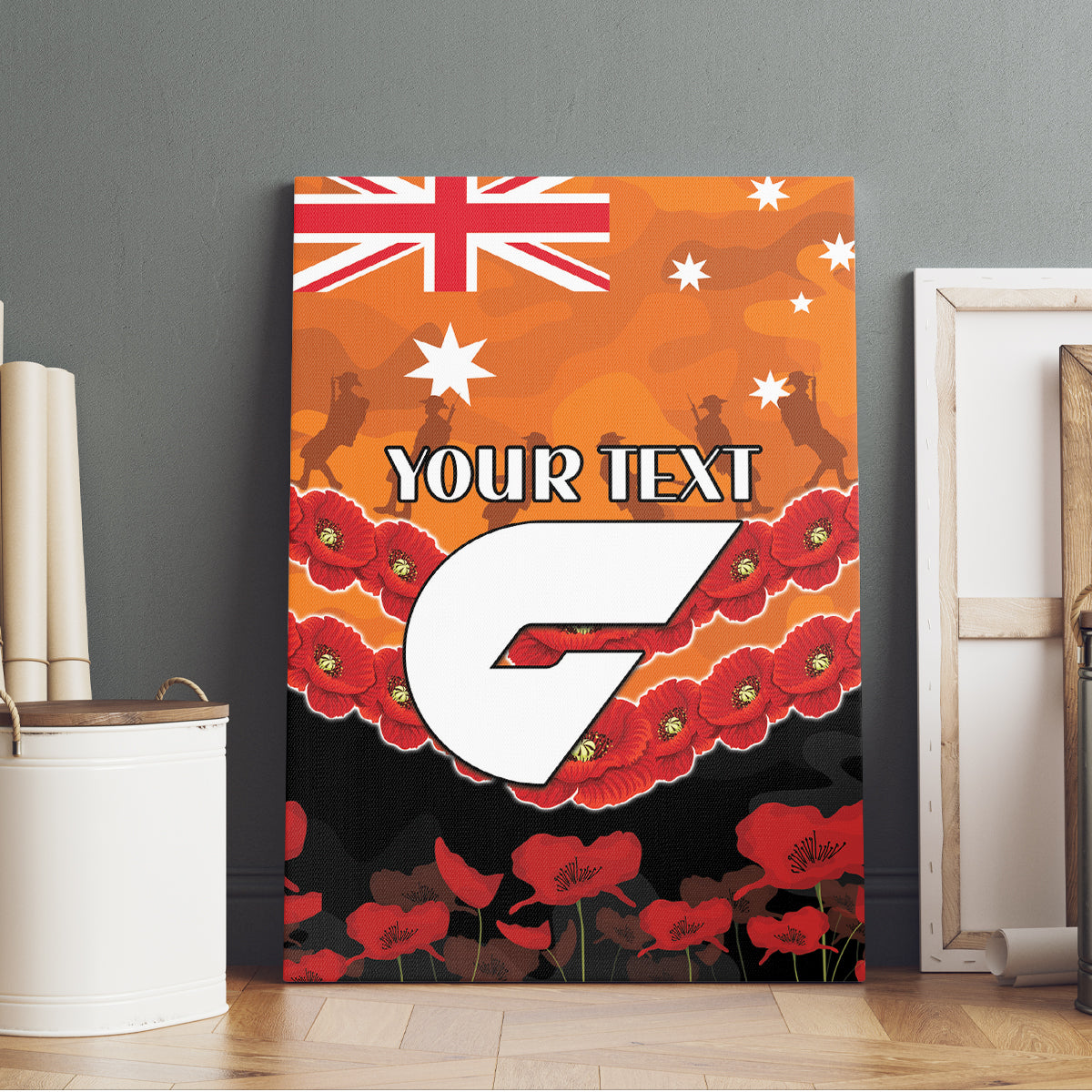 Custom Giants Football Canvas Wall Art ANZAC Lest We Forget