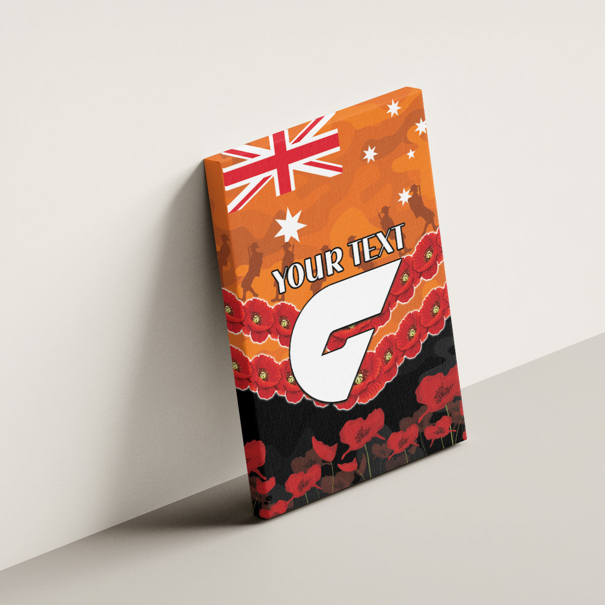 Custom Giants Football Canvas Wall Art ANZAC Lest We Forget
