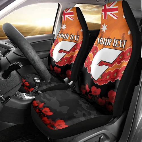Custom Giants Football Car Seat Cover ANZAC Lest We Forget